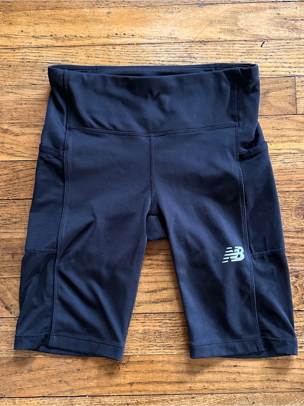 New Balance Black High-Waist Performance Bike/Running Shorts, Women's Size Small